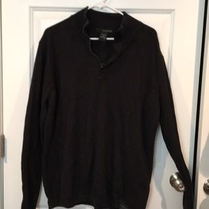 Black quarter snap sweater